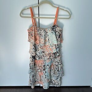 BCBGMaxazria Layered Mini Dress with Removeable Spaghetti Straps